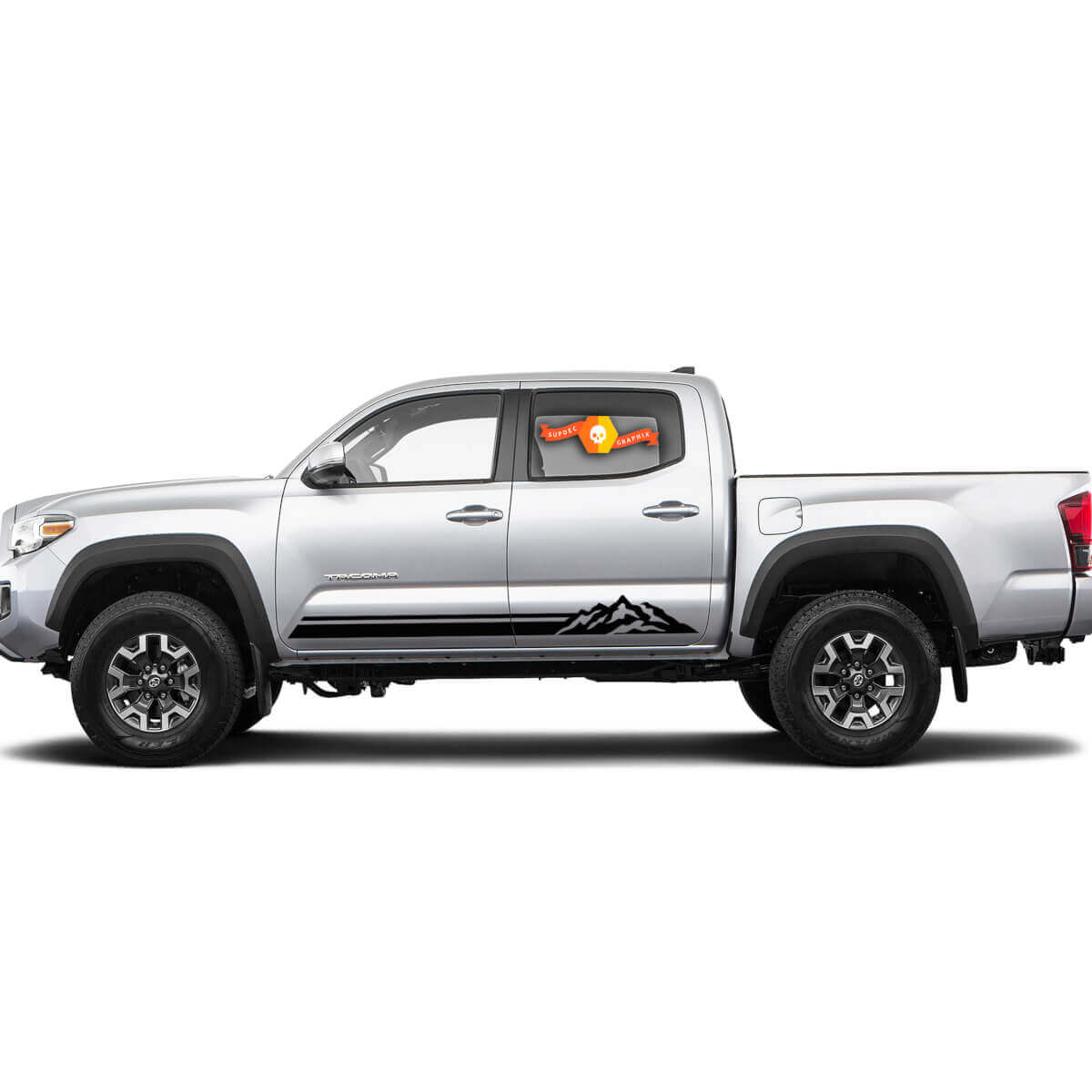 Pair Stripes for Tacoma Side Mountains Lines Rocker Panel Vinyl Stickers Decal fit to Toyota Tacoma TRD Off Road Pro Sport
