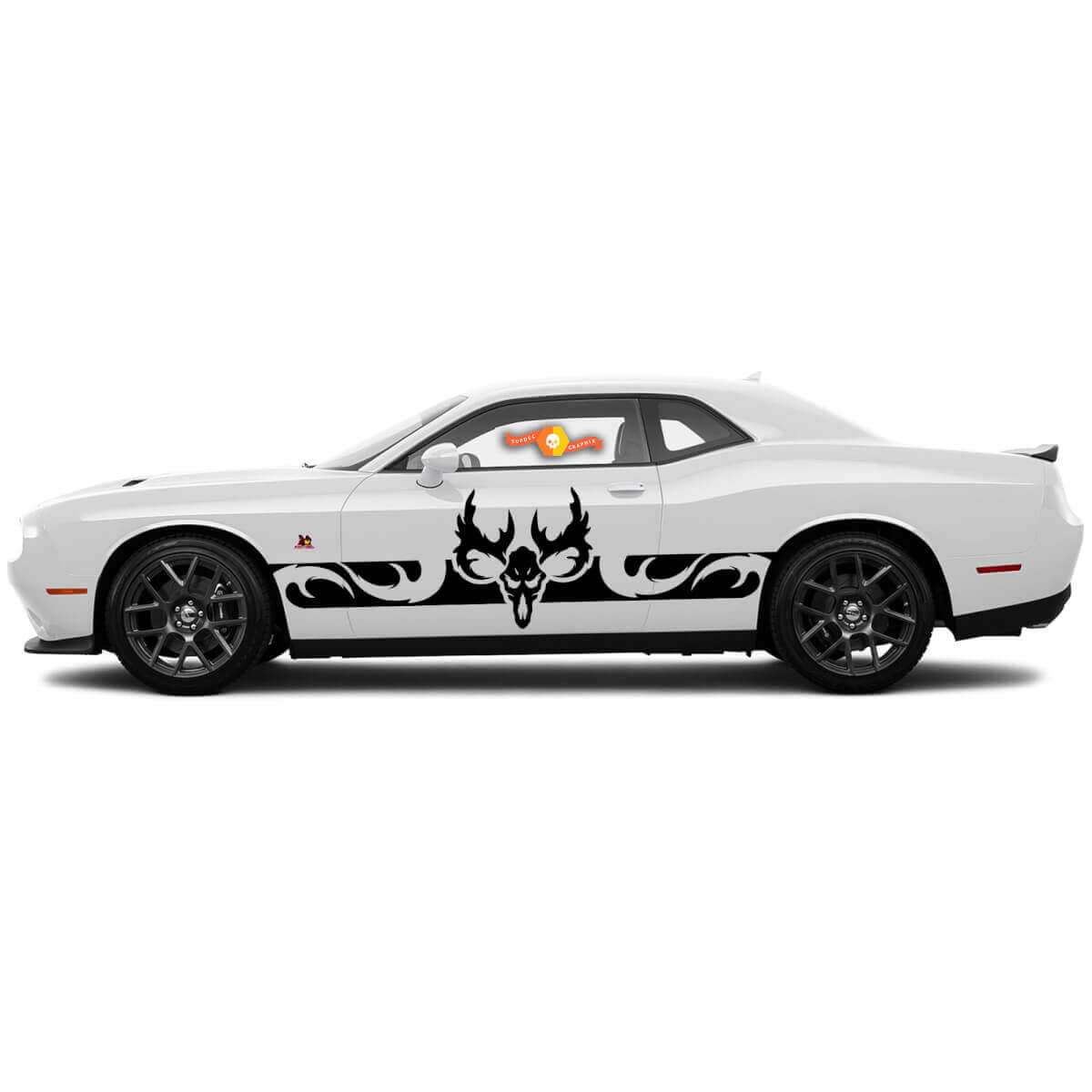 2 Side Dodge Challenger Ram Skull Side Vinyl Decals Graphics Sticker

