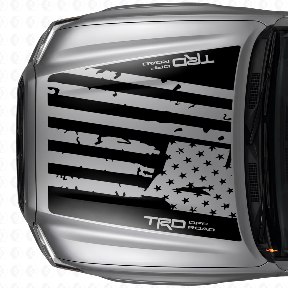 TRD Style USA Flag Hood Vinyl Decal For Toyota Tacoma 2016-21 