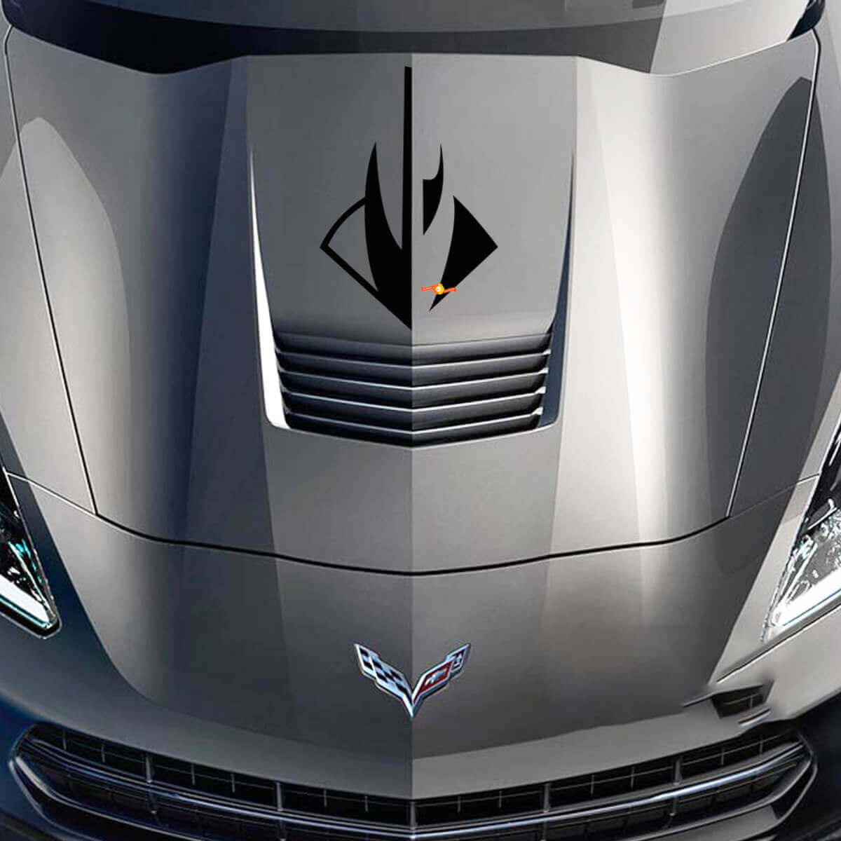 Stingray Style Hood Logo Vinyl Decal for Chevy Corvette C7 2014-2017