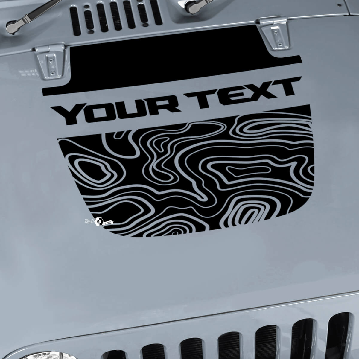 Jeep Wrangler Graphics kit Vinyl Wrap Sticker Decal Blackout Contour Map Hood split style Sticker Decal
