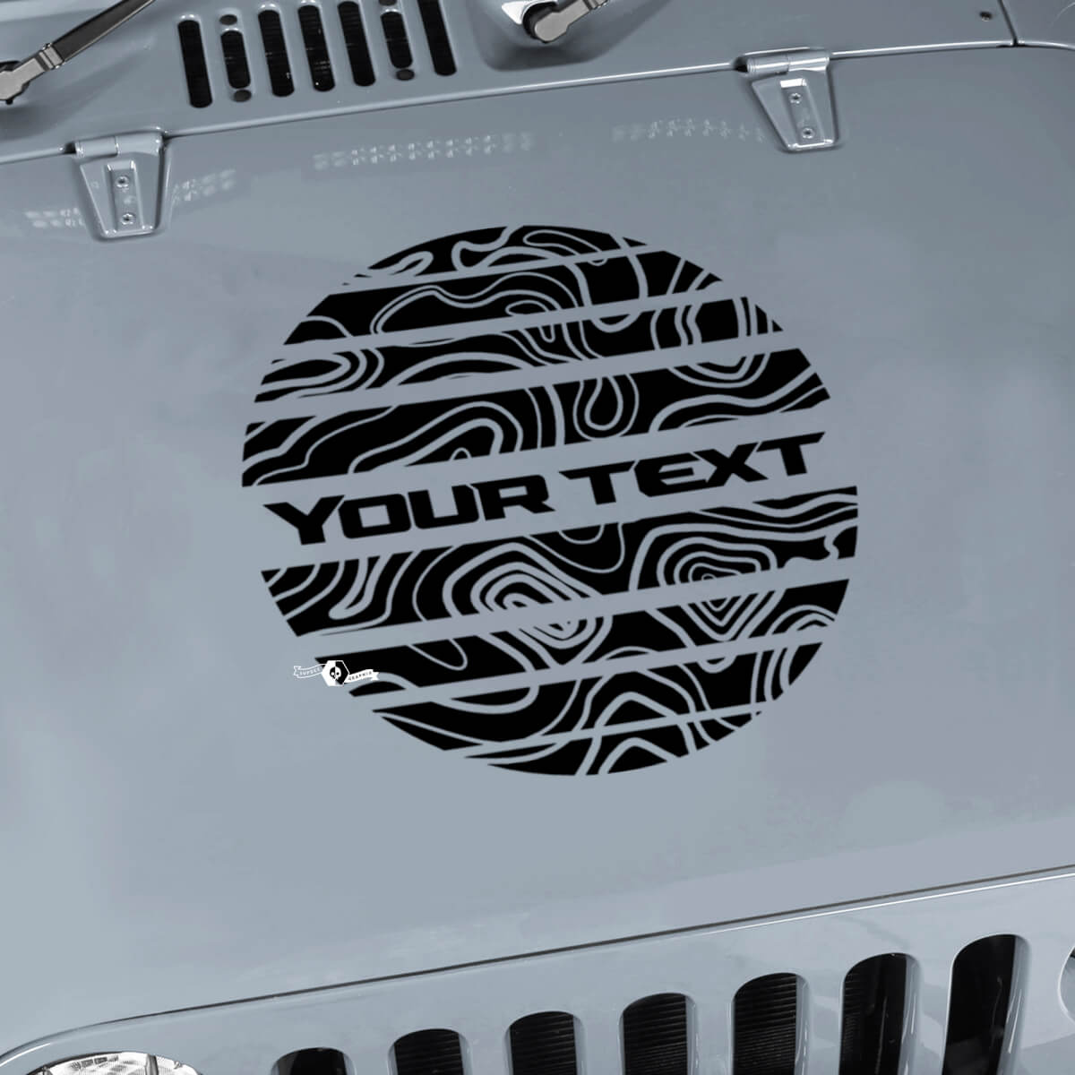 Jeep Wrangler Graphics kit Vinyl Wrap Sticker Decal Blackout Contour Map Hood Сircle Strobe style Sticker Decal
