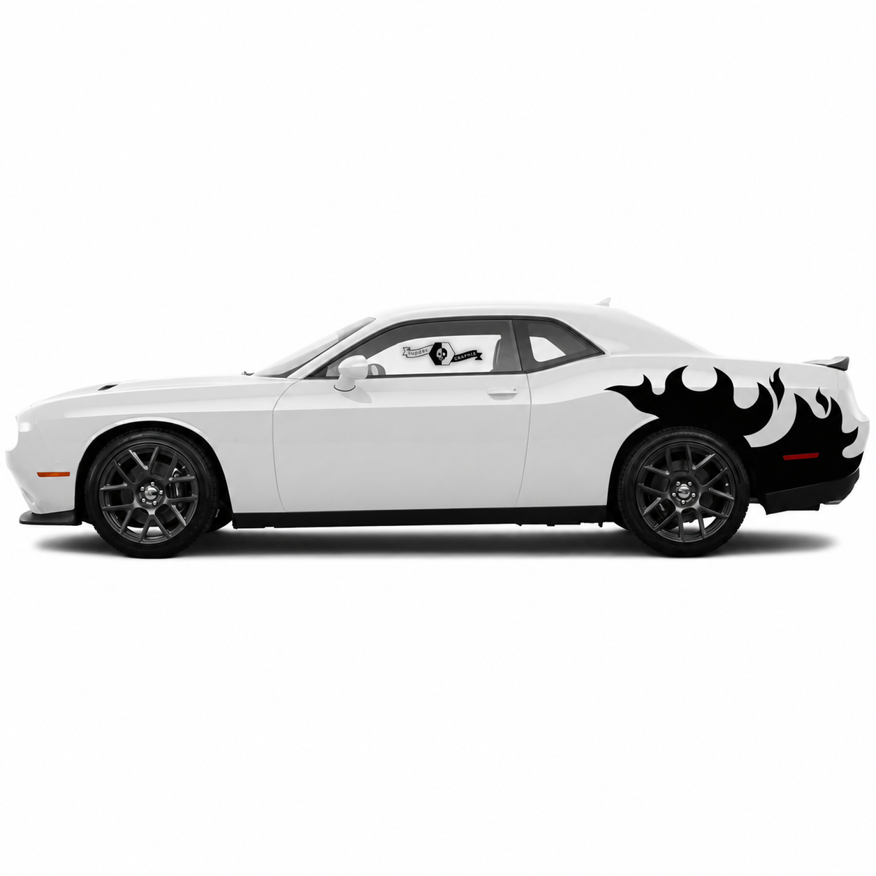 Flame Sweep Pair Side Rear Fender Vinyl Decal Sticker for Dodge Challenger Hellcat