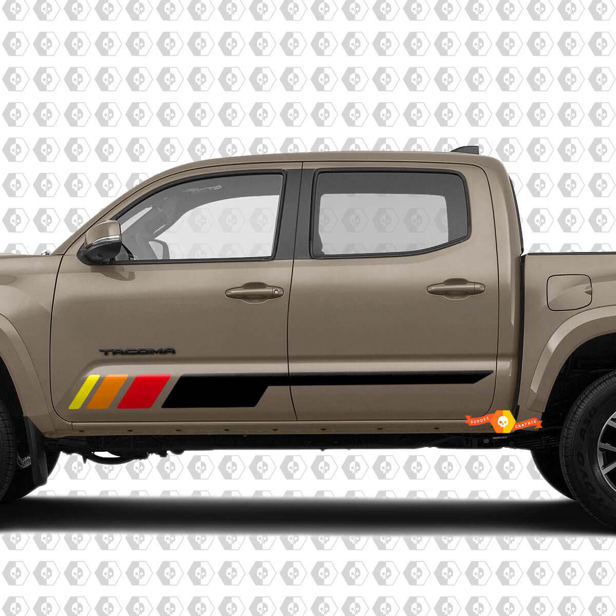 Vintage Style Door Stripes Vinyl Sticker Decal For Toyota Tacoma Tundra