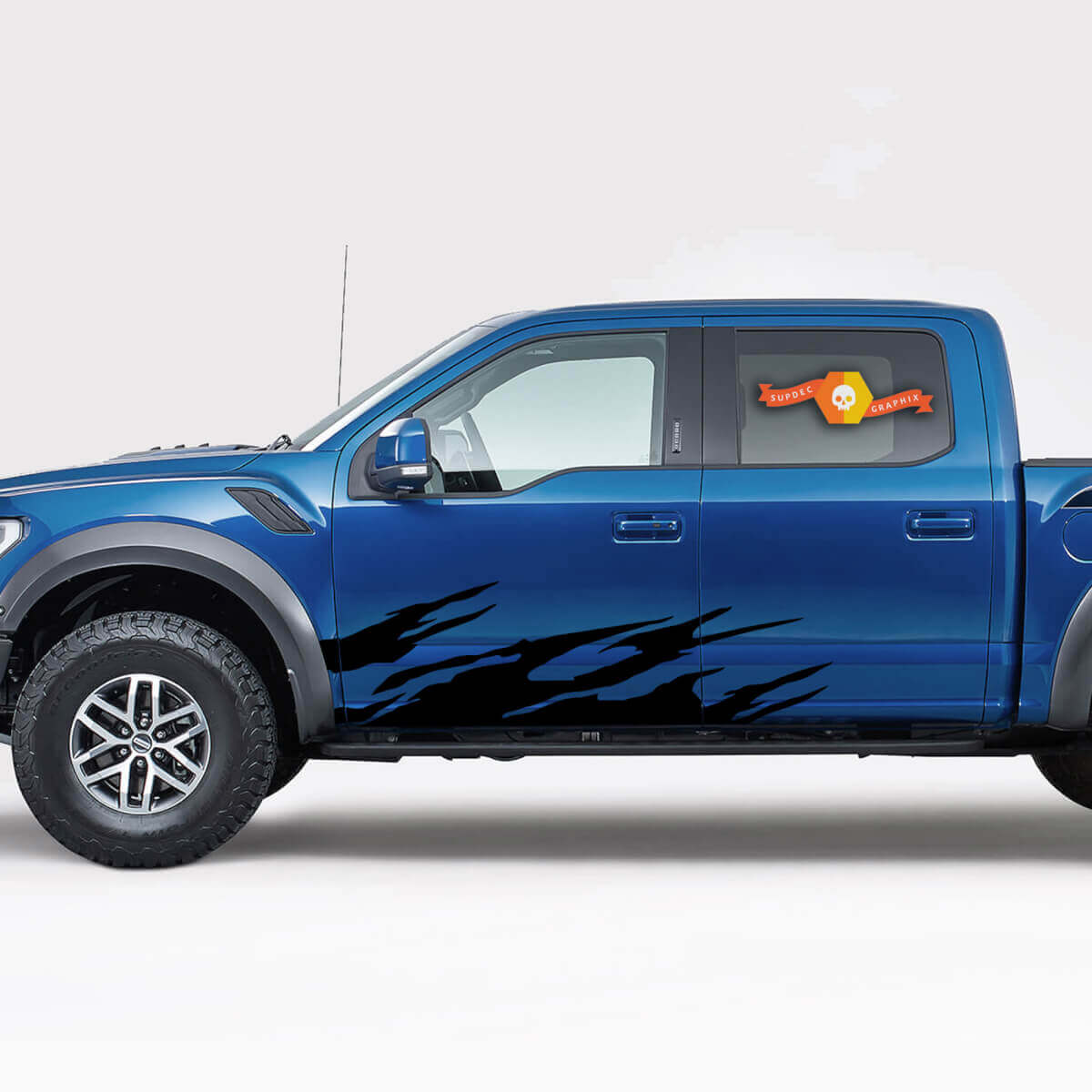 Decal Sticker Graphic Stripes Brush Side for Ford Supercab F150 2018 2019 2020
