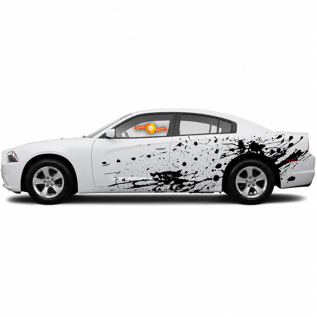 Distressed Splatter Pair Side Vinyl Decal Sticker for Dodge Charger Hellcat