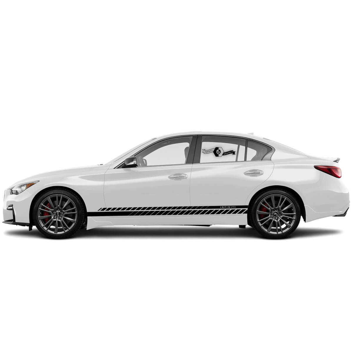 Pair Decal Sticker Side door Oncoming stripes and lines Stripe for INFINITI Q50 Q60
