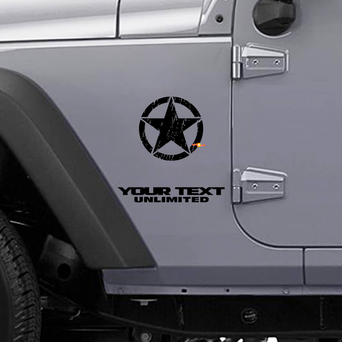 Distressed Star Side Vinyl Decal for Jeep Wrangler YK JK XJ