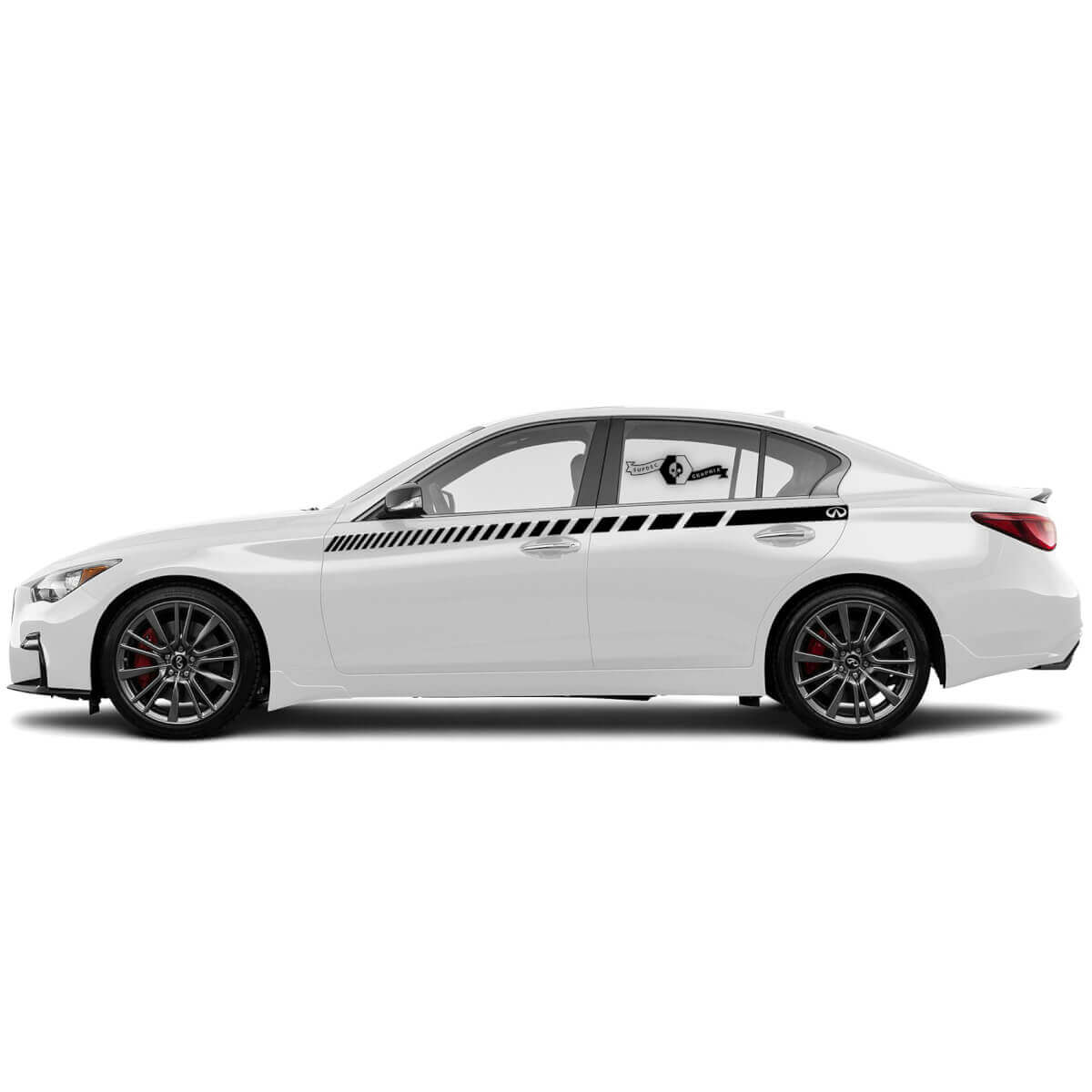 Pair Decal Sticker Side top part door Stripe for INFINITI Q50 Q60
