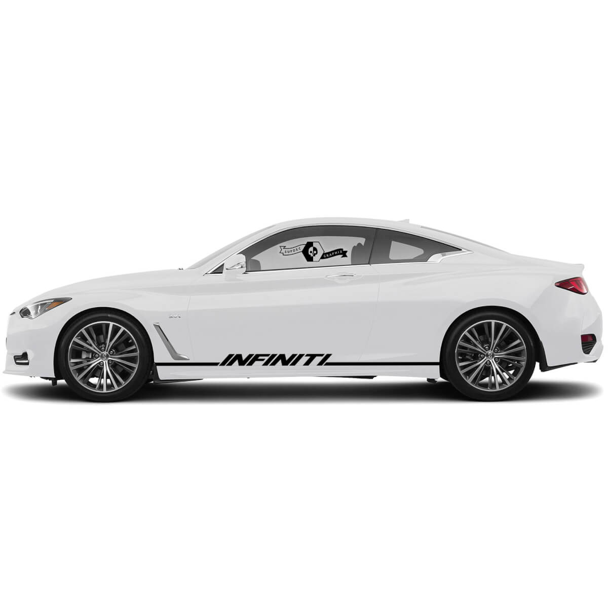 Pair Decal Sticker Side door Bottom part Stripe for INFINITI Q50 Q60
