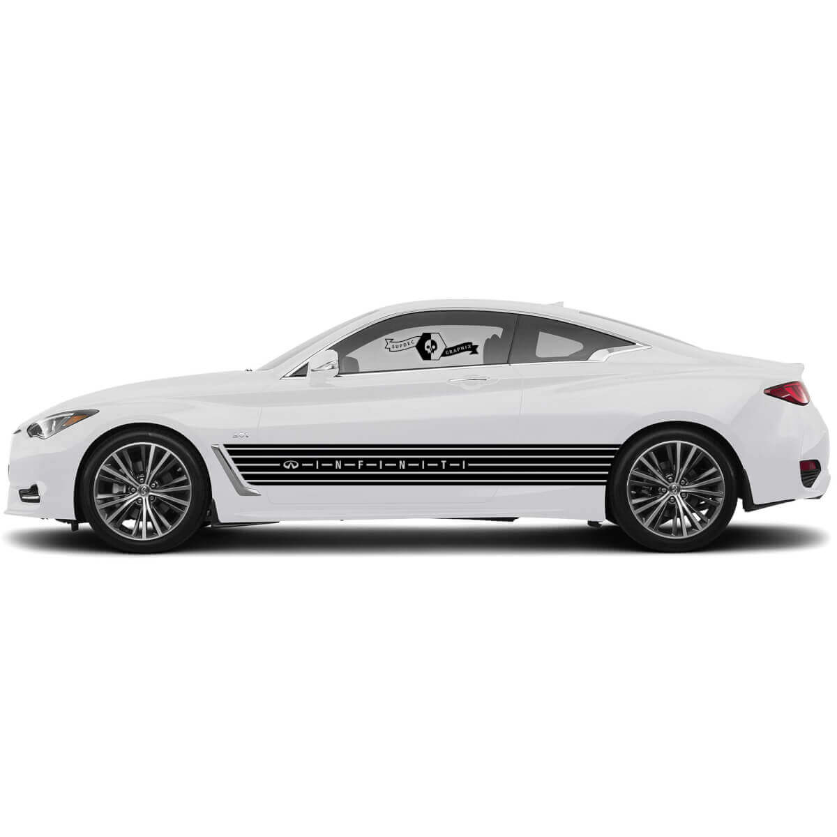 Pair Decal Sticker large wide door Strobe Stripe for INFINITI Q50 Q60
