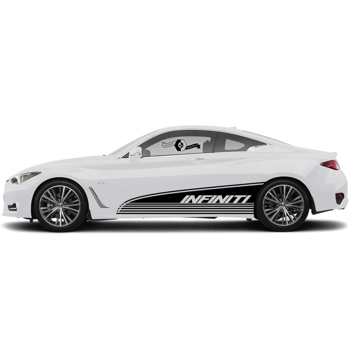 Pair Door Accent Bottom Part Body Strobe Side Decal Perspective Sticker door Stripe for INFINITI Q50 Q60
