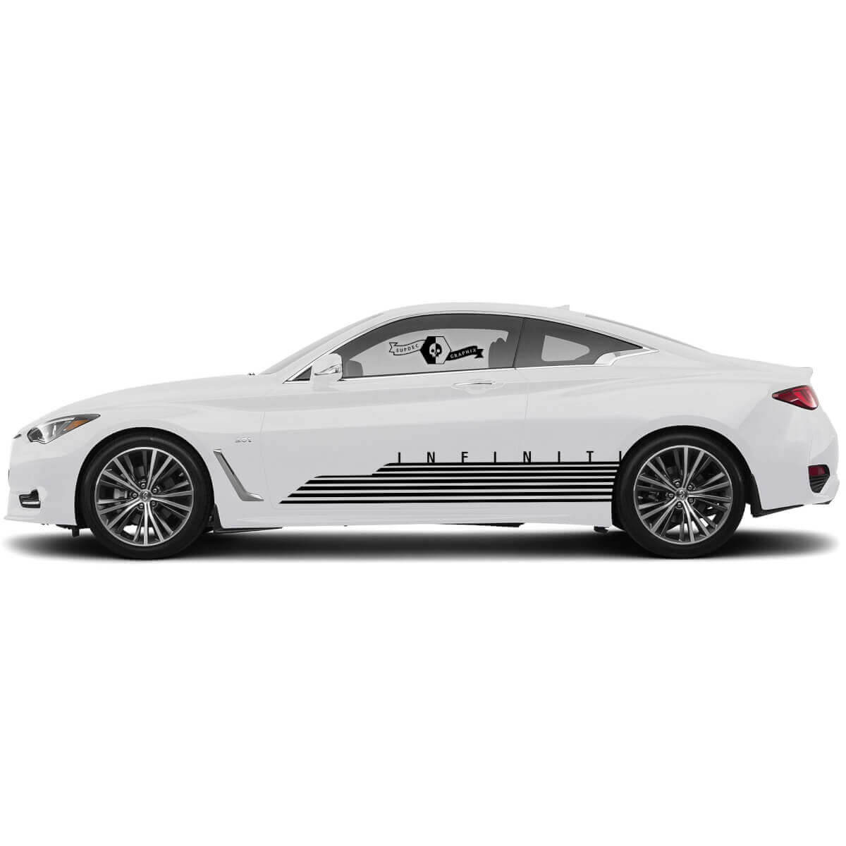 Pair Door Strobe Bottom Part Body Strip Strobe Side Decal Perspective Sticker door Stripe for INFINITI Q50 Q60
