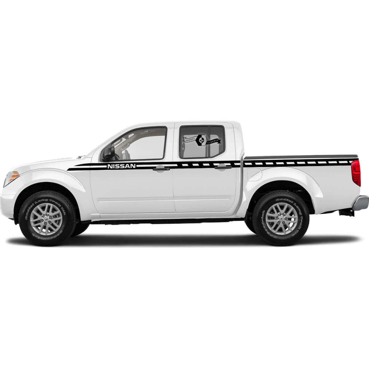 Checkered Side Stripes Vinyl Decal Sticker Kit For Nissan Titan