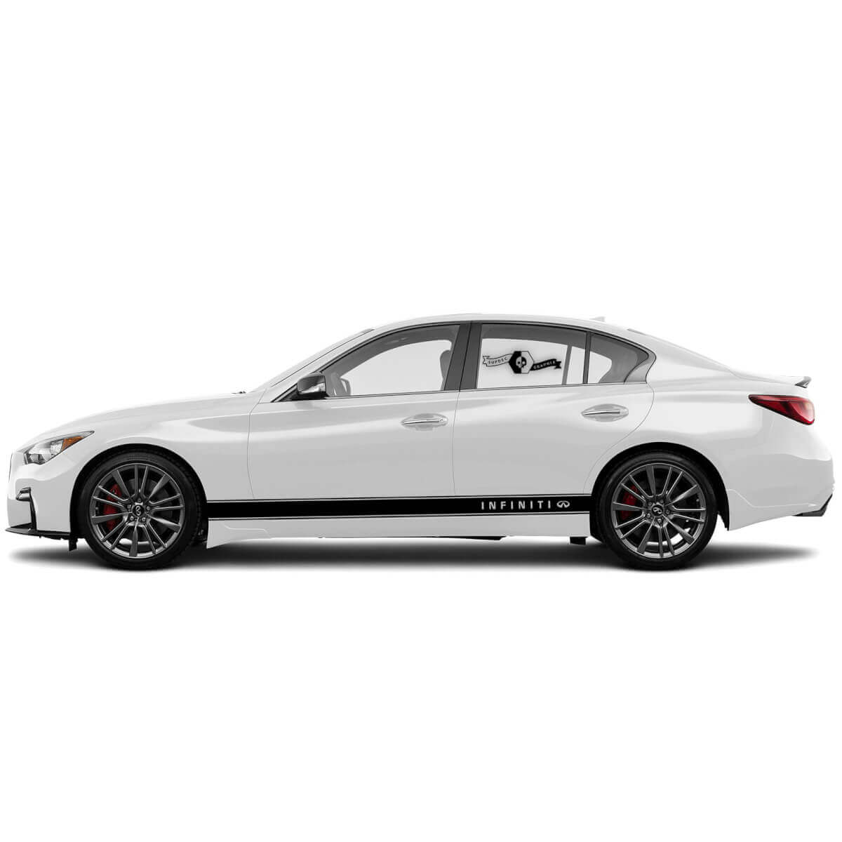 2 New Decal Rocker Panel Sticker Solid Modern Slim Stripe for INFINITI Q50 Q60
