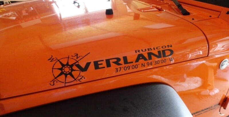 2 Jeep Overland Rubicon Mountain Hood Sticker Decal
