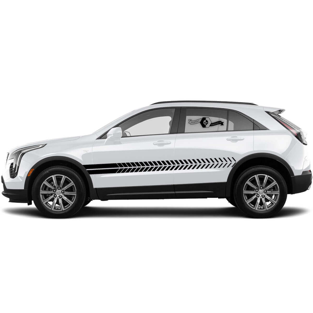 2 Nganyiny Door Sloping Lines Sticker Lines Stripe for Cadillac XT4
