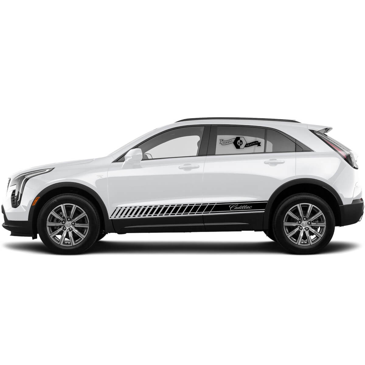 2 New Decal Rocker Panel Sticker Lines Oblique Lines Classic Stripe for Cadillac XT4
