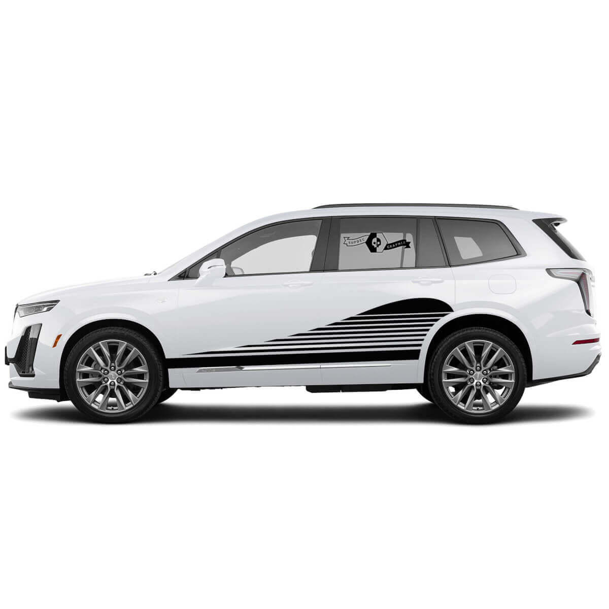 2 New Decal Rocker Panel Classic Sticker Extension Lines Sprobe Stripe for Cadillac XT6
