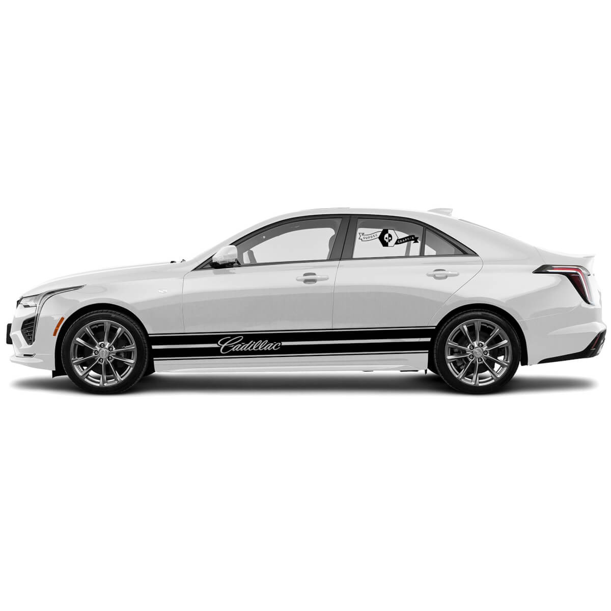2 New Decal Sticker Stylish Doors Accent Splitted Strip vinyl Decal for Cadillac CT4
