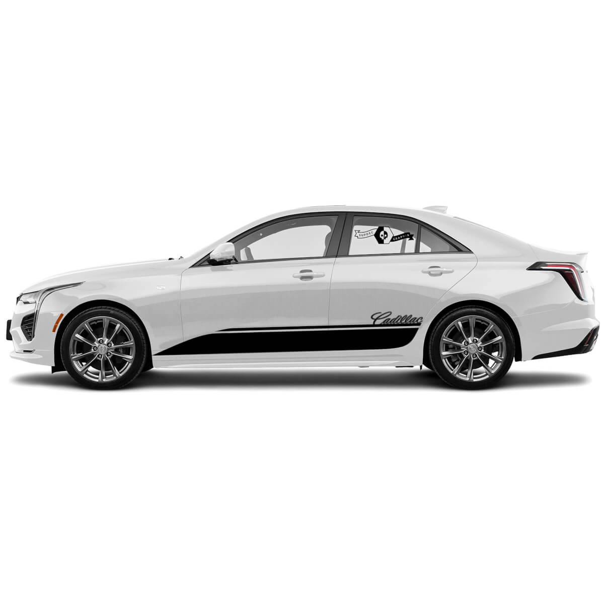 2 New Decal Sticker Stylish Doors Accent Rocker Panel Trim Lines Side Wrap vinyl Decal for Cadillac CT4
