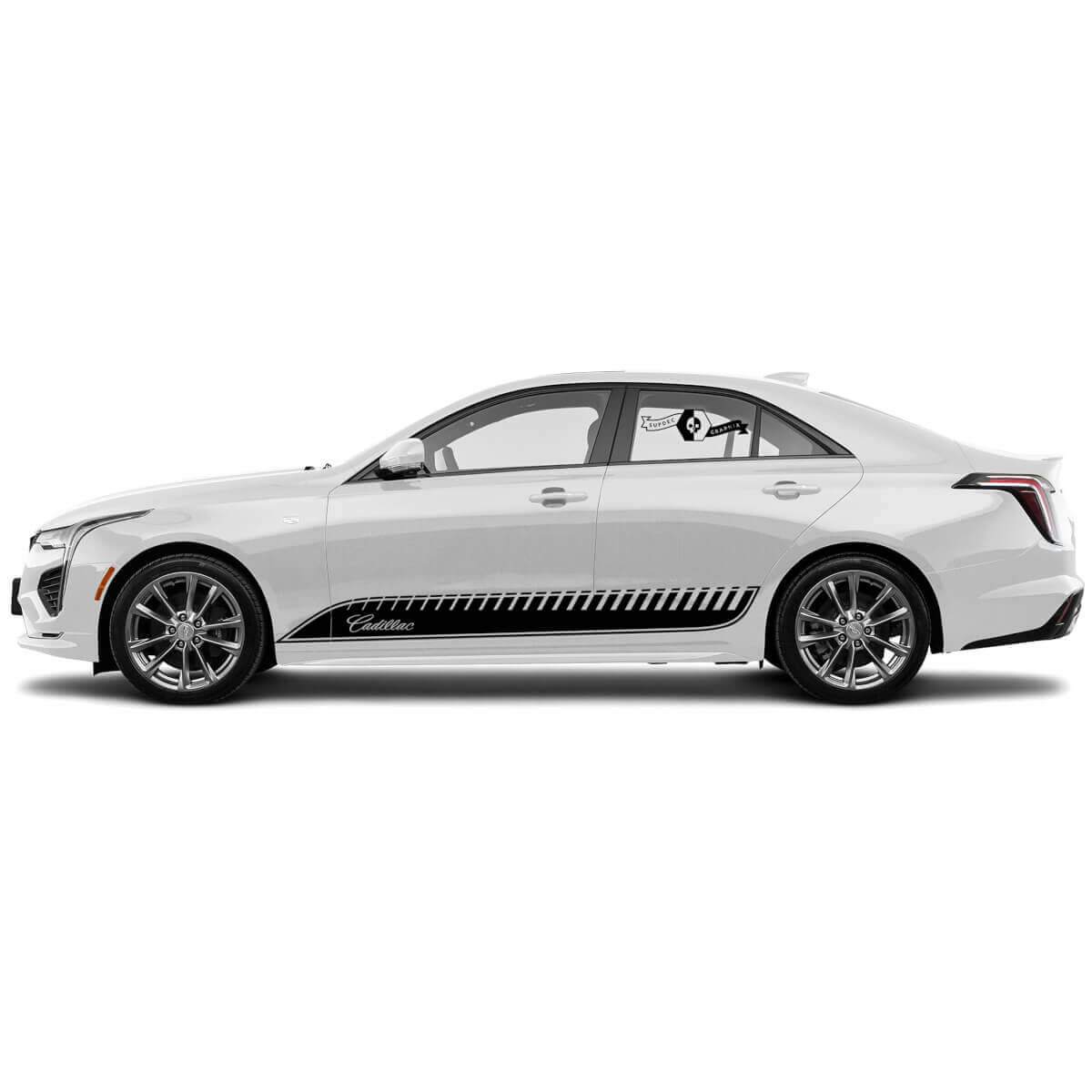 2 Niu Decal Sticker Stylish Doors Accent Trim Boundary Lines Pockmarked Wrap vinyl Decal for Cadillac CT4
