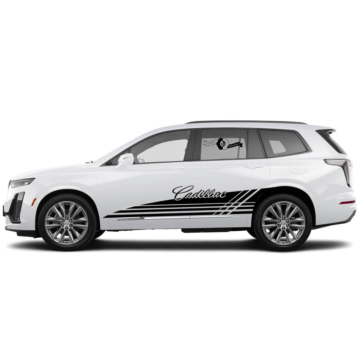 2 New Decal Sticker Stylish Rocker Panel Accent  Lines Wrap vinyl Decal for Cadillac XT6

