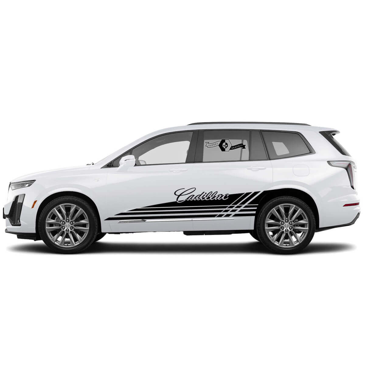 2 Nya Dekal Klistermärken Stiliga Rocker Panel Accent Linjer Wrap vinyl Dekal för Cadillac XT6
