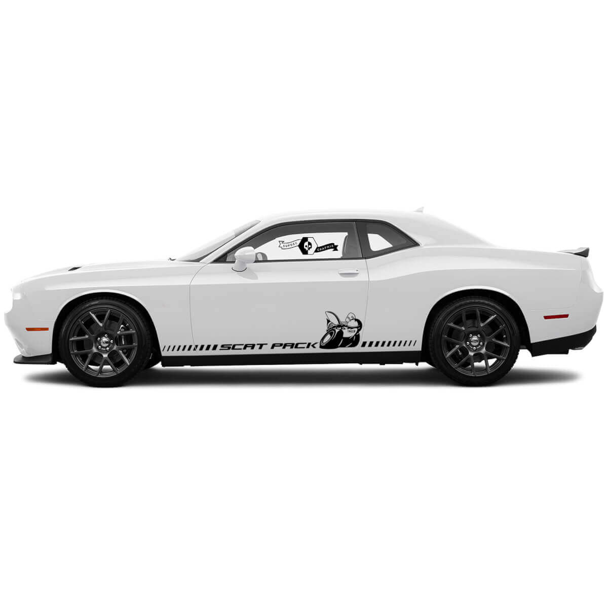 2 Side Dodge Challenger Scat Pack Rocker Panel Side Vinyl Decals Graphics Sticker
