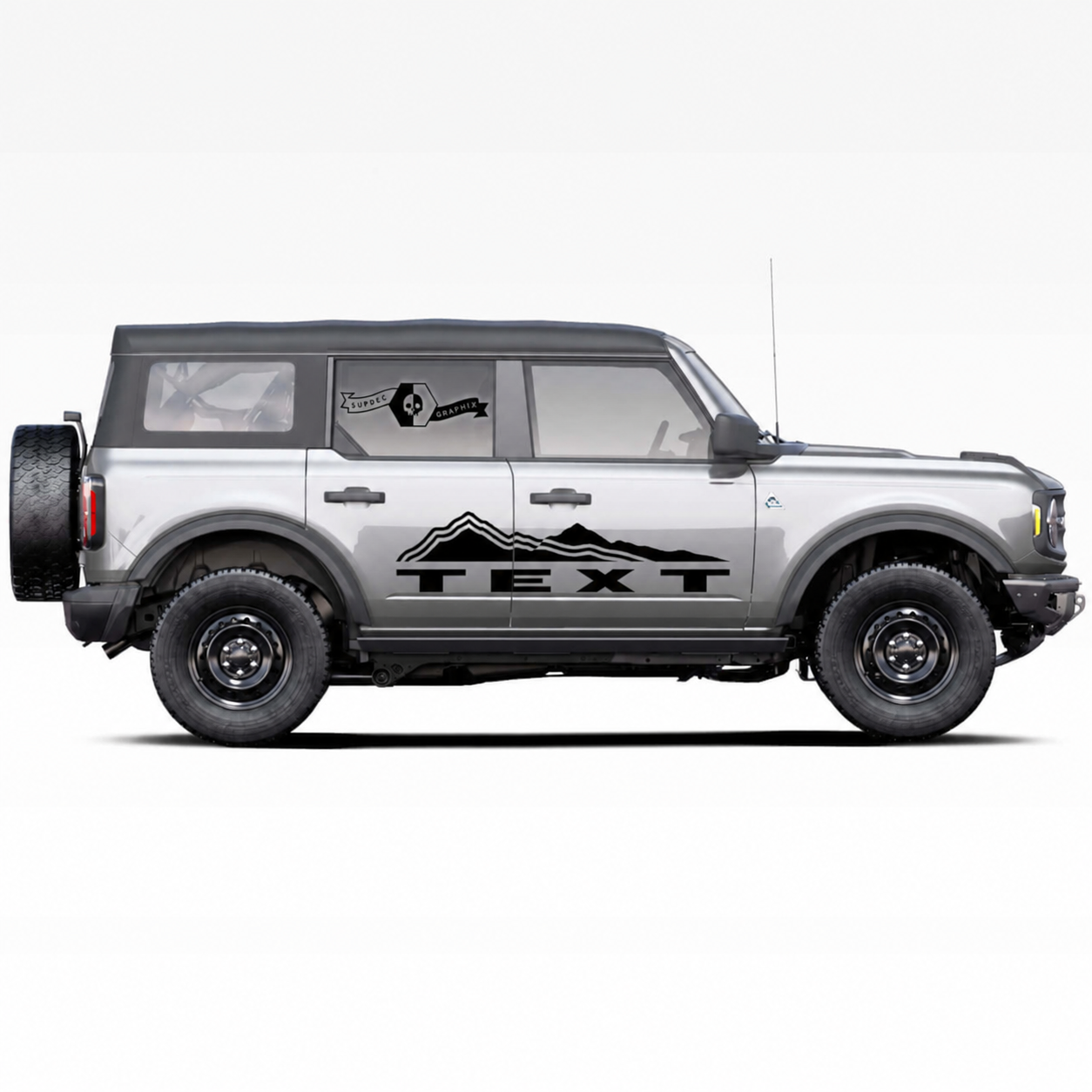 Custom Text Mountains Side Decals Stickers Pair for Musclecar horse 2021