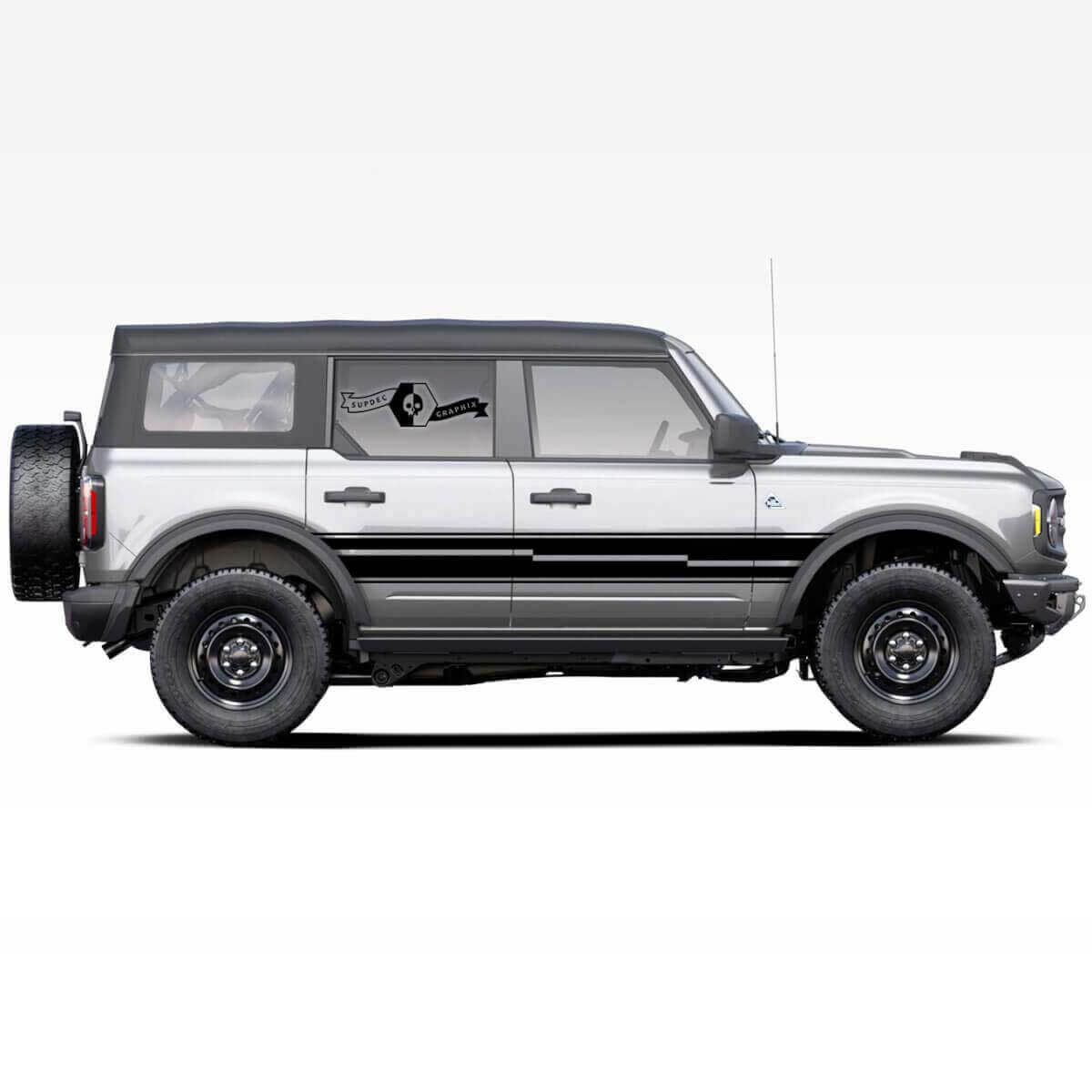 Side Door Wrap Stripe Decals for Ford Bronco 4-Door