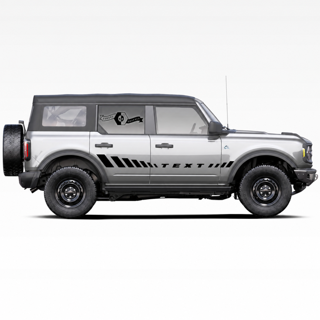 Custom Text Side Door Stripes Decals Stickers Pair for Musclecar horse 2021