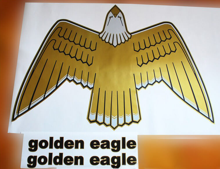 JEEP CJ7 1977-80 Golden Eagle Gold Hood Bird Stickers Decals Kit
