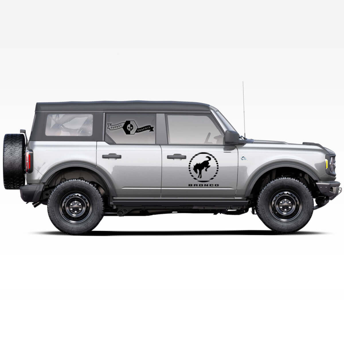 Pair of Bronco horse stallion Logo Side Doors Decals Stickers for Ford Bronco 2021
