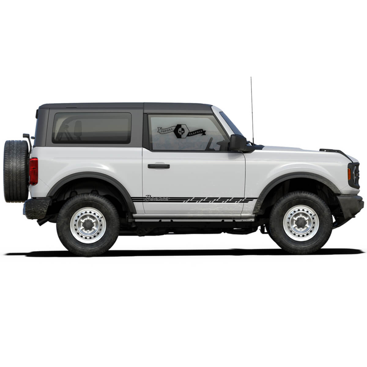 2 Bronco Logo Side Stripe 2 Doors Decals Stickers for Ford Bronco 2021
