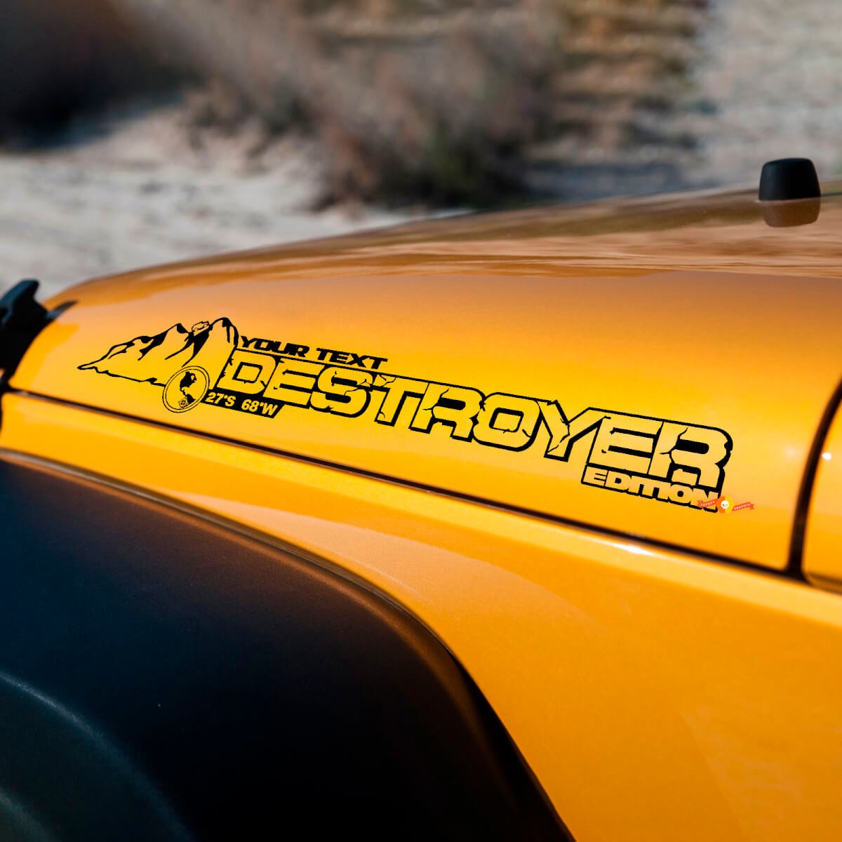 Destroyer Mountain Style Hood Vinyl Decal for Jeep Wrangler JK