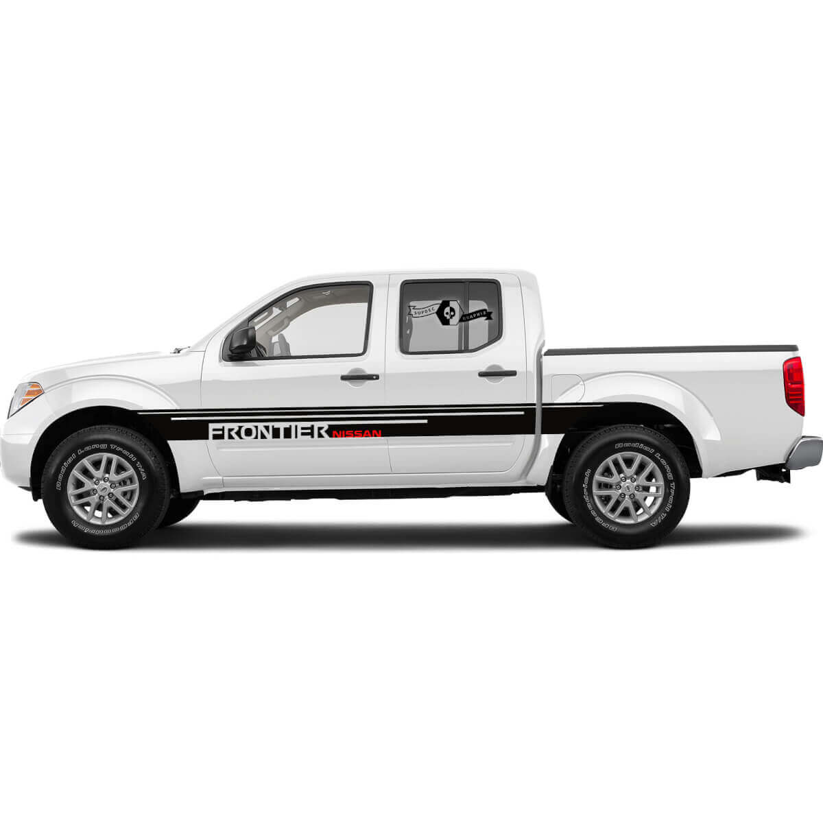 2 Nissan Frontier Accent Body Line Decal Sticker Graphic Side Stripe Doors two colour
