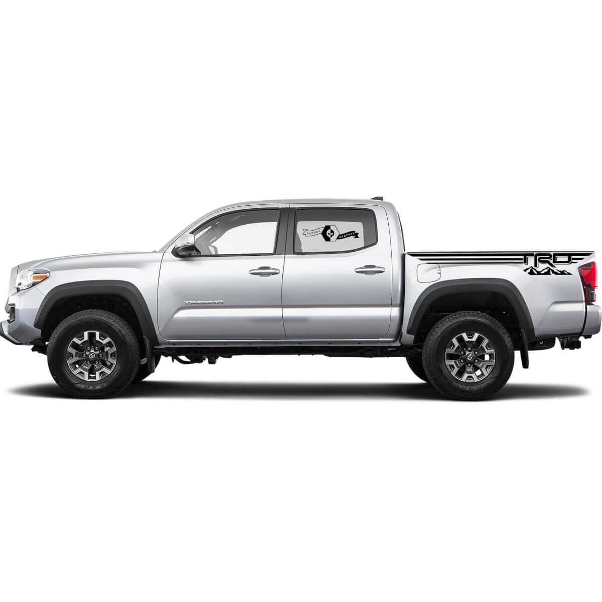 2 Decal sticker kit For Toyota Tacoma Trd Off Road Mountains Lines Bed Decal Sticker Graphic Side WRAP
