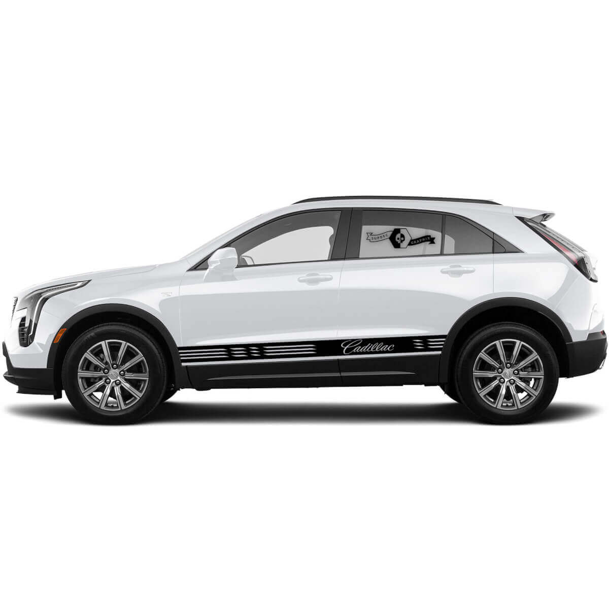 Nouvelle décalcomanie Autocollant de bas de caisse Ligne horizontale Bande vinyle pour Cadillac XT4
