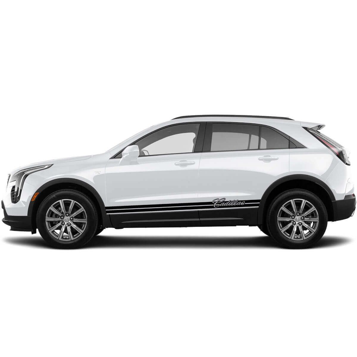 2 Nya Decal Rocker Panel Sticker Lines Triple Trim Wide Lines Classic Stripe för Cadillac XT4
