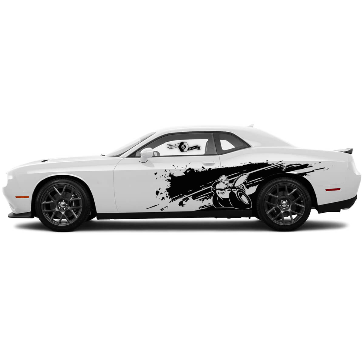 Pair Dodge Challenger SRT Scat Pack Door Side Stickers Decals  Vinyl Graphics Quick Dash
