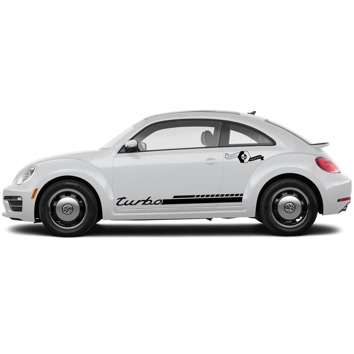 Pair Volkswagen Beetle Rocker Stripe Graphics Stickers Decals Cabrio Style fit any year Turbo
