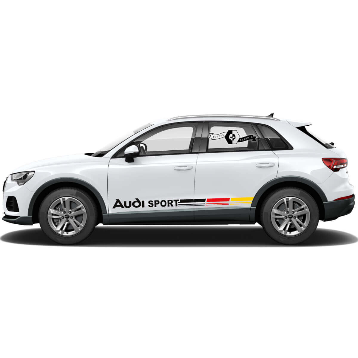 Paar Audi Q3 Aufkleber Türseite für Schweller Deutschland Flagge Vinyl Aufkleber
