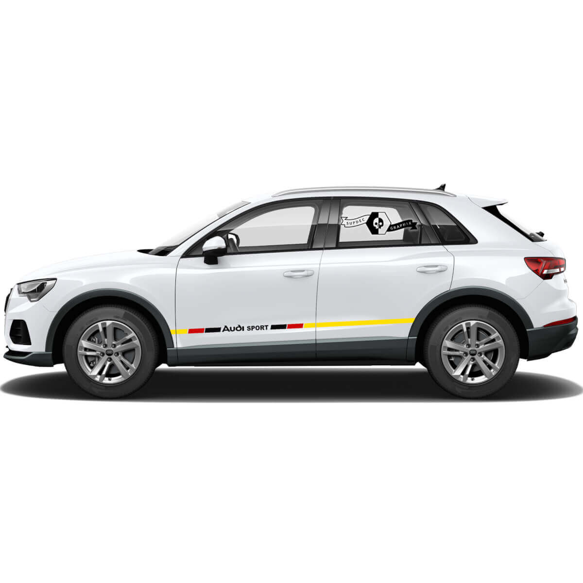 Paar Audi Q3 Aufkleber Seitentür für Schweller Deutschlandflagge Neu 2021 Vinyl Aufkleber

