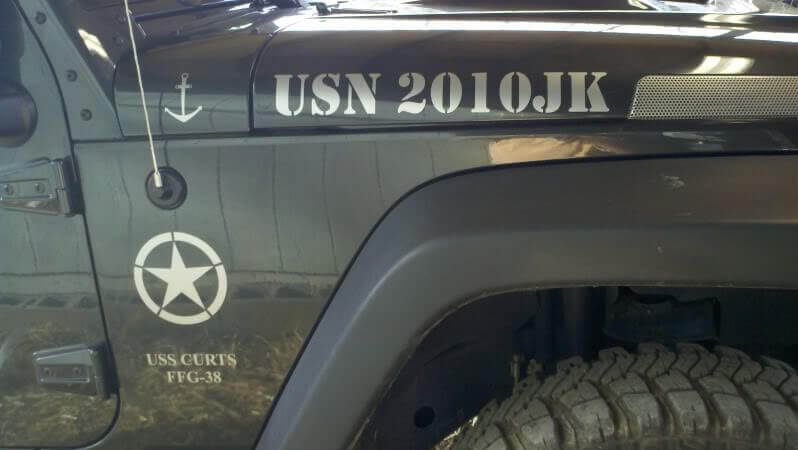 USN USS Curts FFG-38 Military Side Vinyl Decal Kit for Jeep Wrangler