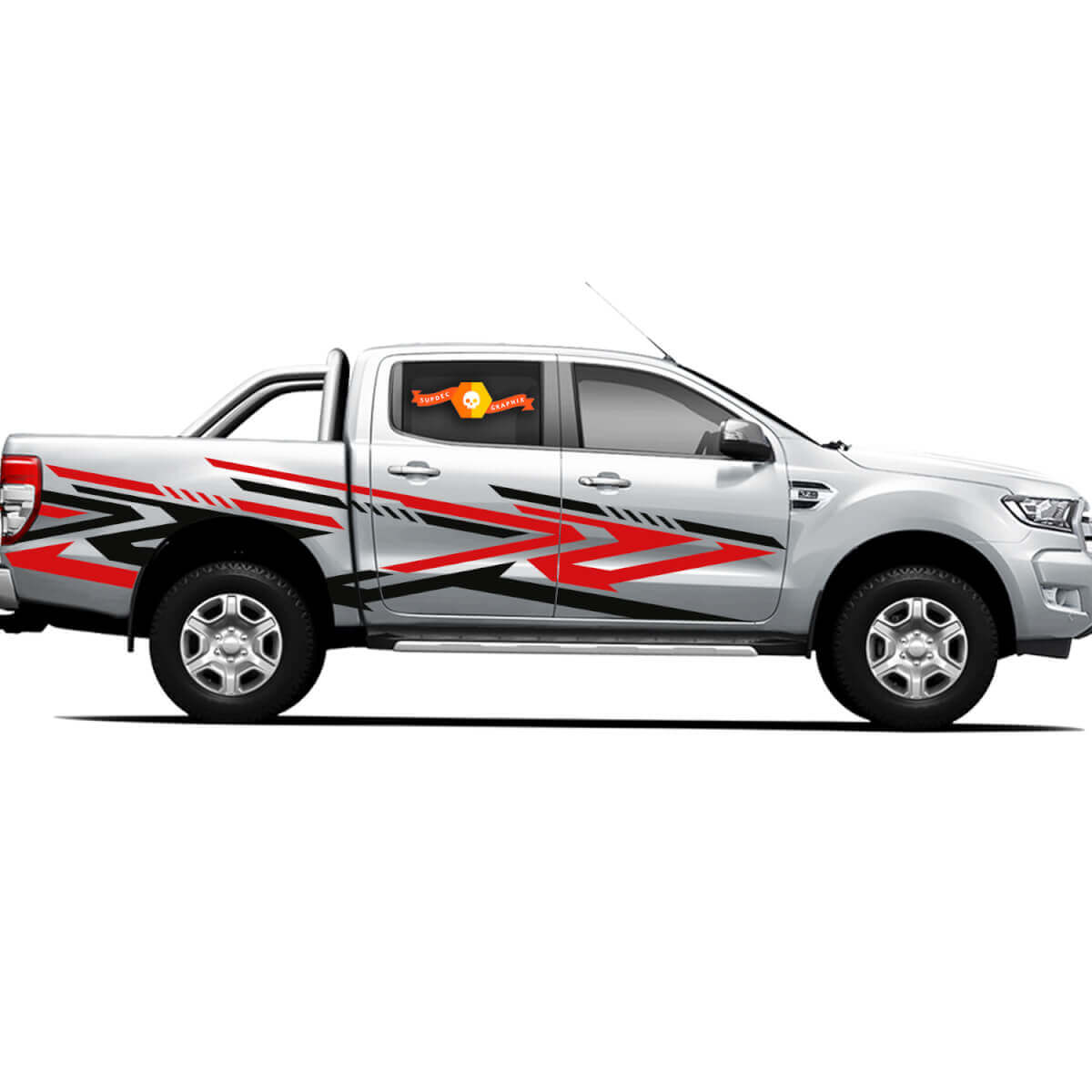 Pair Decals Vinyl Stickers 4X4 Tacoma Toyota TRD Off Road Truck side Doors Robo Style
