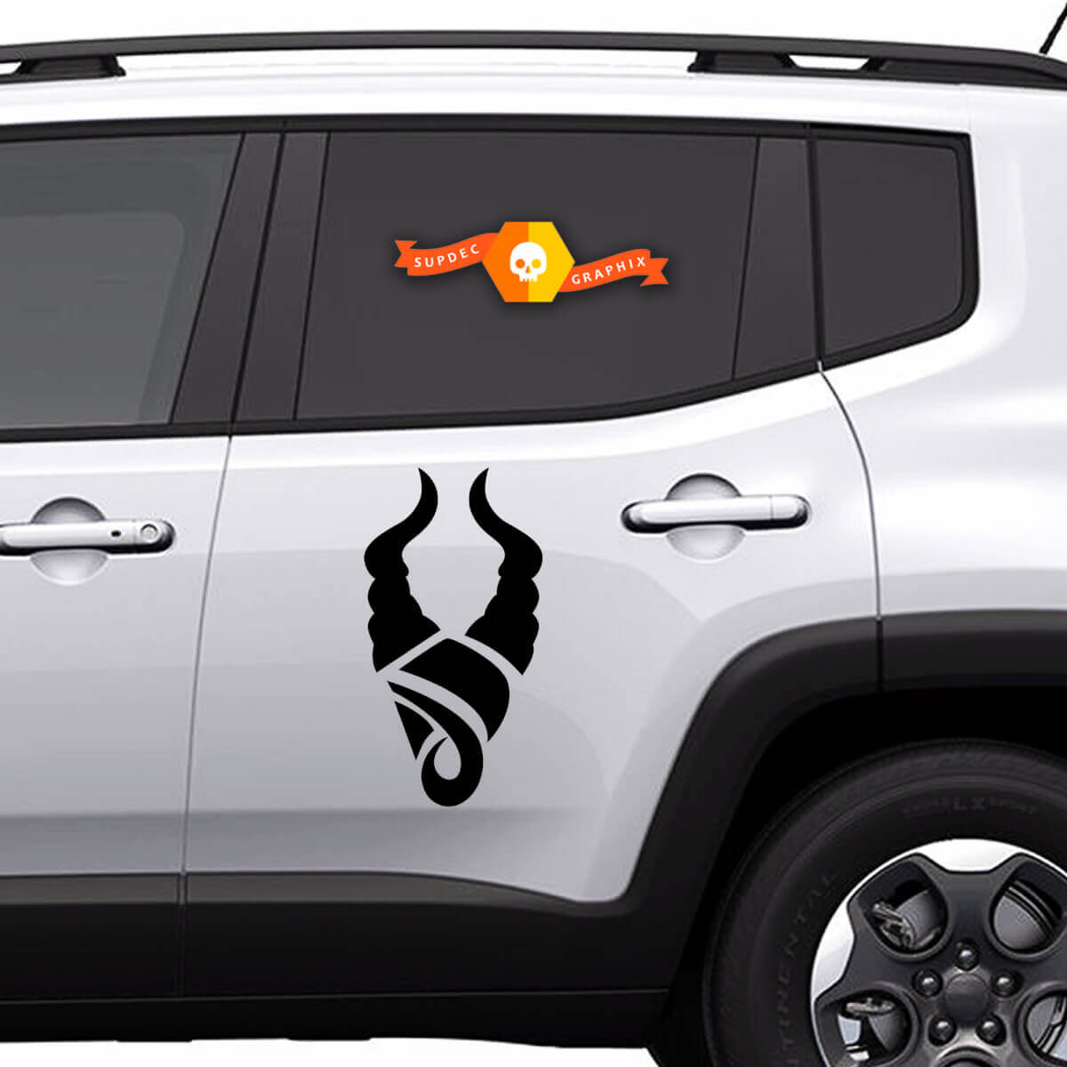 Pair Vinyl Decals side Graphic Stickers Jeep Renegade Silhouette Сapricorn New 2022
