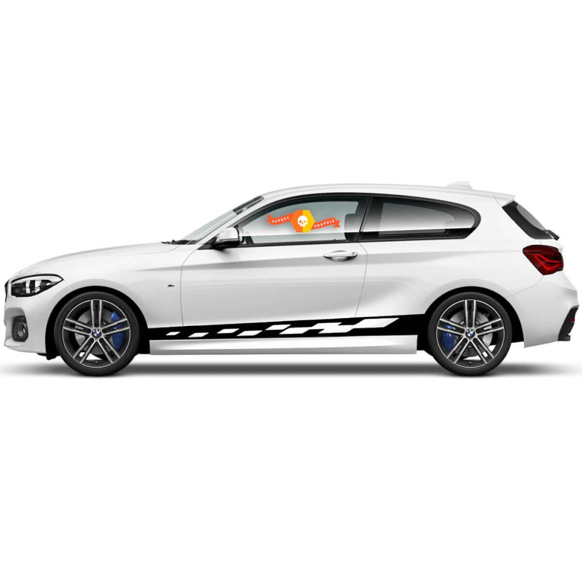 Pair Vinyl Decals Graphic Stickers side Rocker Panel for BMW 1 Series 2015 diamonds on band
