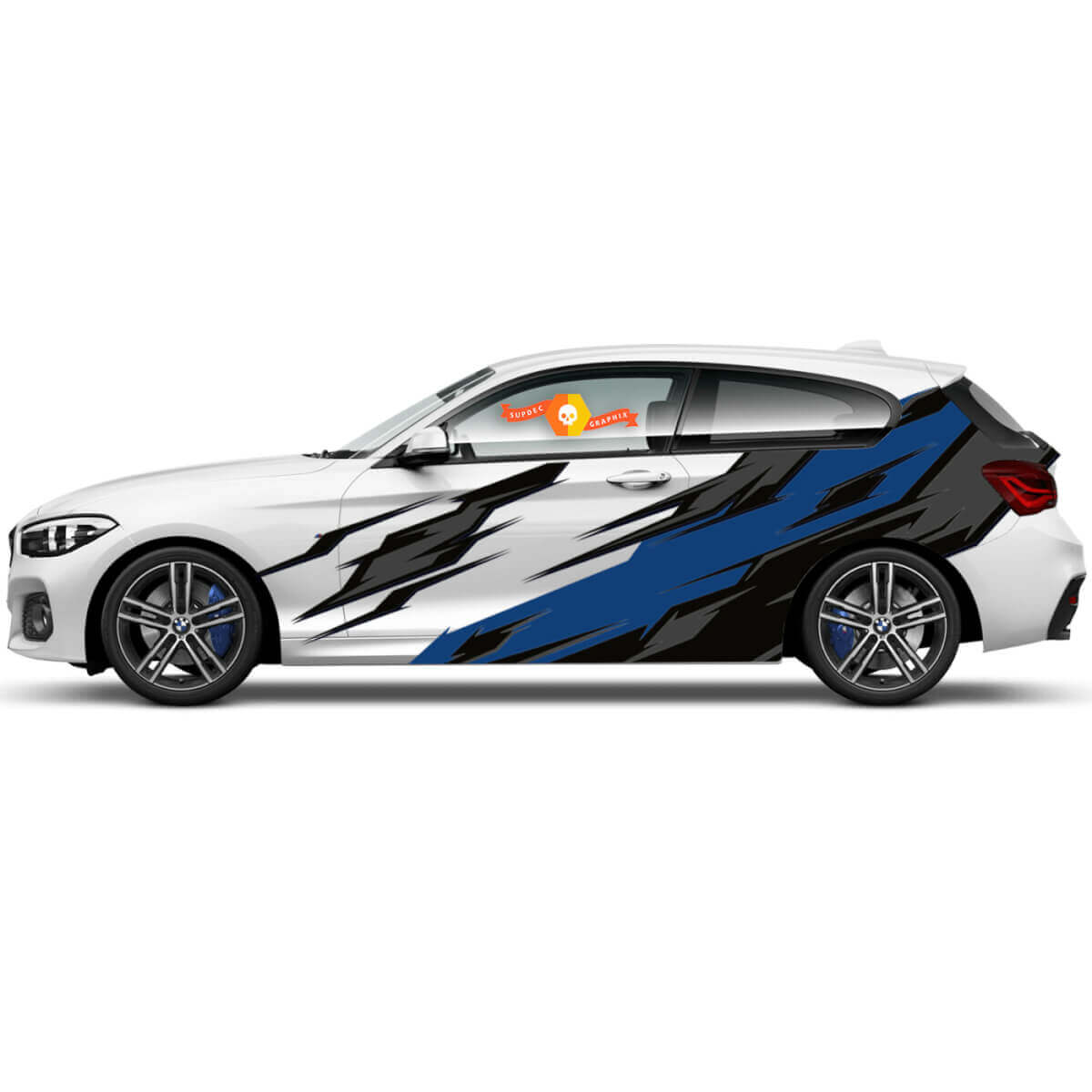Pair Vinyl Decals Graphic Stickers side for BMW 1 Series 2015 Ninja Strike
