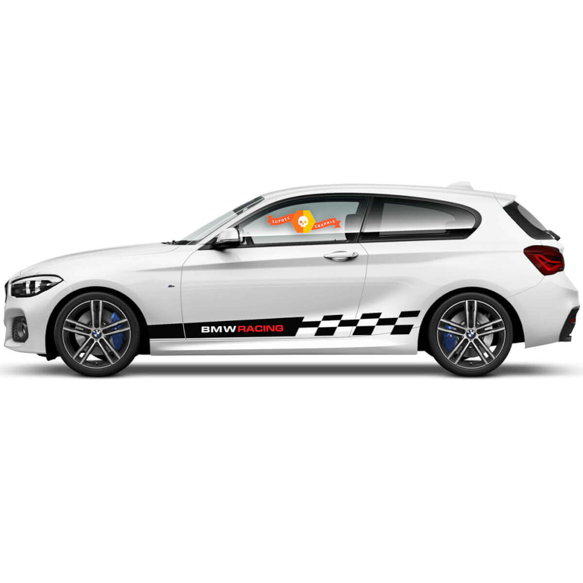 Pair Vinyl Decals Graphic Stickers side for BMW 1 Series 2015 bmw racing line finish
